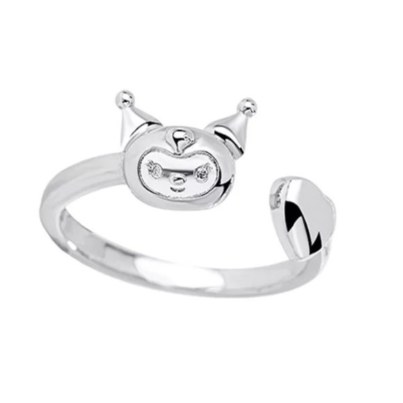 Women's Ring Kuromi Open Adjustable Silver - Picture 1 of 4